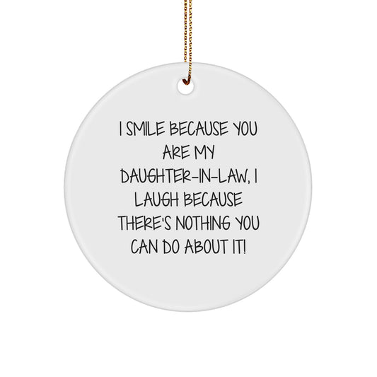Funny Daughter-in-law Gifts - Daughter-in-law Quote Circle Ornament, Christmas Unique Gifts from Family to Daughter-in-law - Image 1