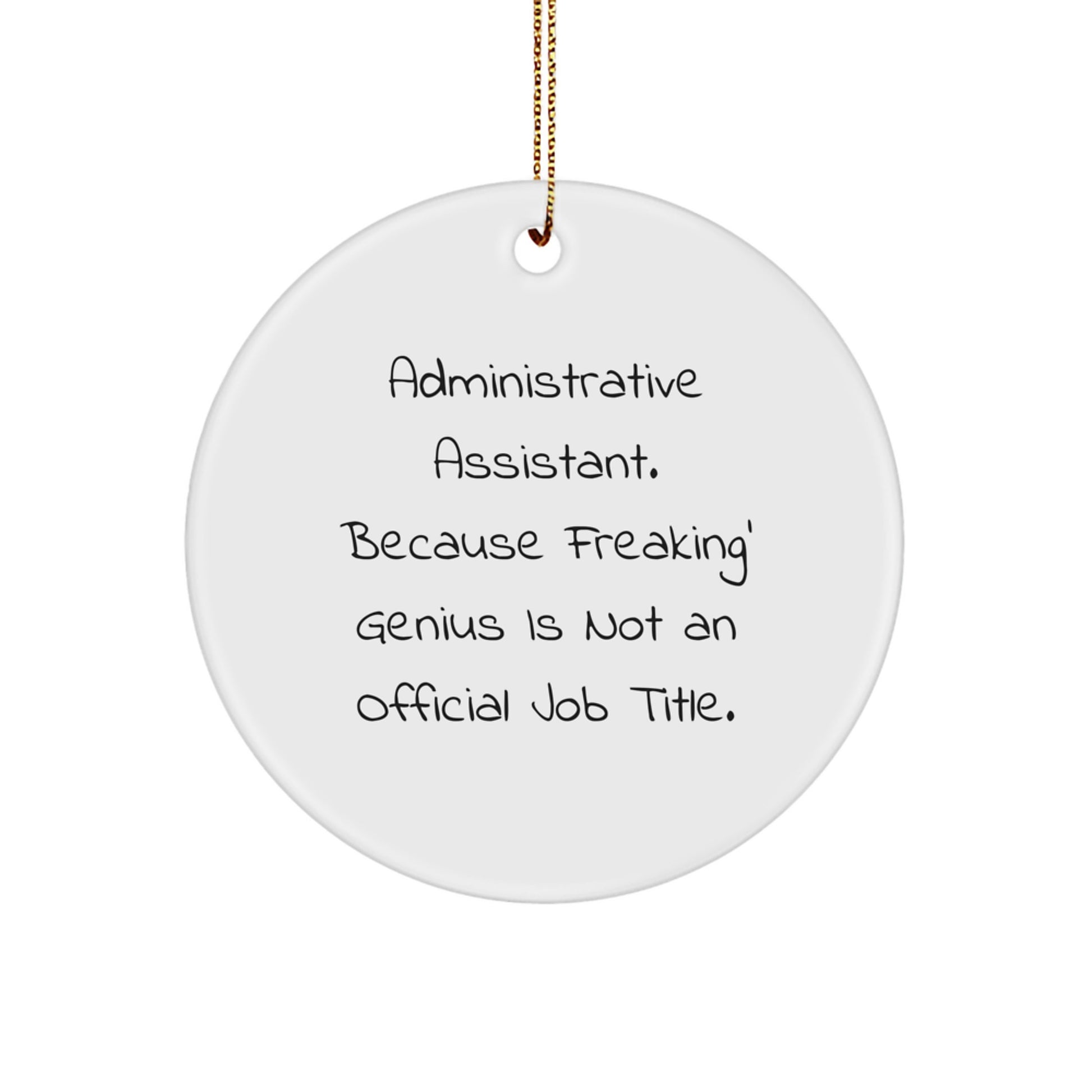 Funny Admin Gifts from Friends - Inspirational Circle Ornament for Administrative Assistant, Humorous Quote, Christmas Unique Gifts for Women or Men - Image 1