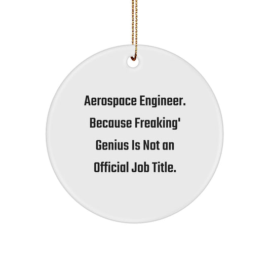 Funny Aerospace Engineer Circle Ornament Gifts from Friends, Coworkers, or Family for Christmas Unique Presents - Image 1