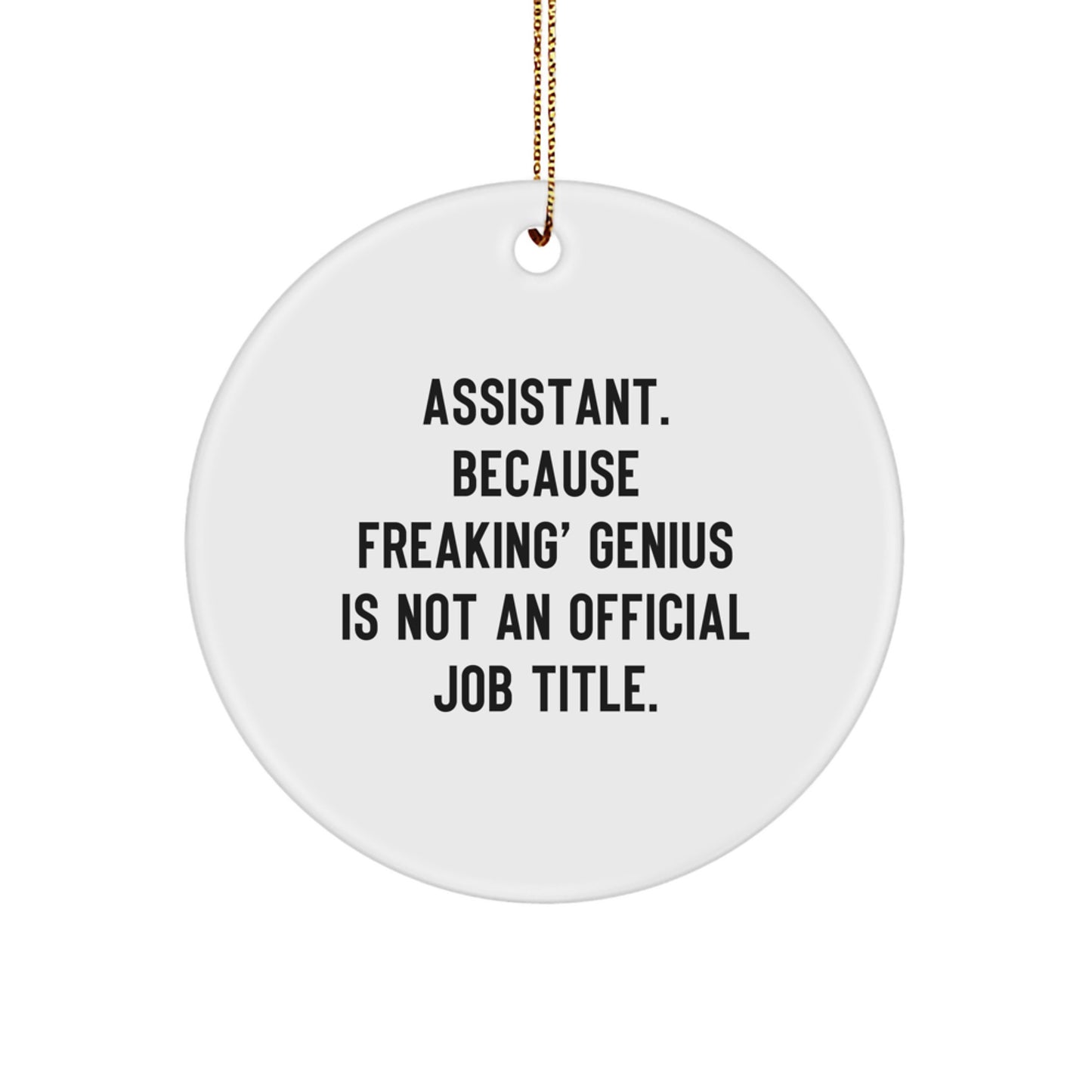 Funny Assistant Gifts from Men - Circle Ornament, Inspirational Quote, Perfect for Coworkers, Christmas Unique Ornaments for Assistant, Office Decor, Sublimation Printed - Image 1