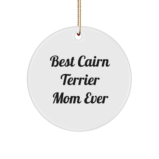 Funny Cairn Terrier Dog Circle Ornament Gifts for Mom - Christmas Unique Gifts from Friends - Image 1