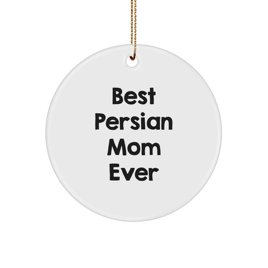 Funny Persian Cat Gifts for Best Mom Ever, Circle Ornament, Christmas Unique Presents from Family - Image 1