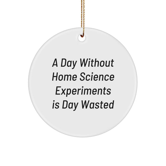 Home Science Experiments Enthusiasts Gifts for Him or Her, Funny Circle Ornament, White Color, Sublimation Printed, Christmas Unique Decorations Gifts from Friends, Family, or Coworkers - Image 1