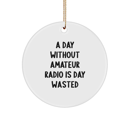 Funny Amateur Radio Circle Ornaments Gifts from Men to Friends - Unique Christmas Holiday Decorations - Image 1