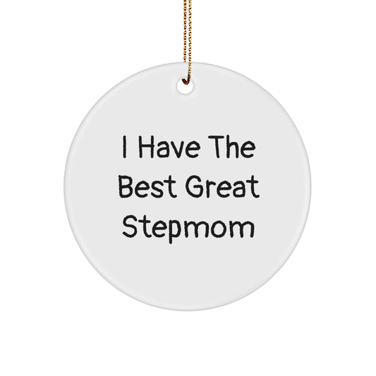 Funny Stepmom Gifts from Men, Unique Circle Ornament for Stepmom, I Have The Best Great Stepmom Christmas Unique Gifts - Image 1