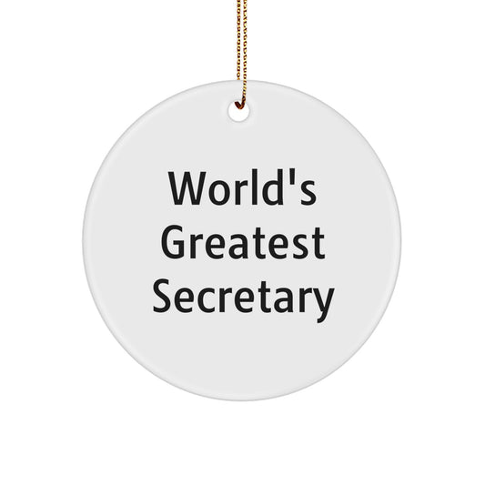 Funny Secretary Circle Ornament, Gifts from Friends for World's Greatest Secretary, Christmas Unique Decorations - Image 1