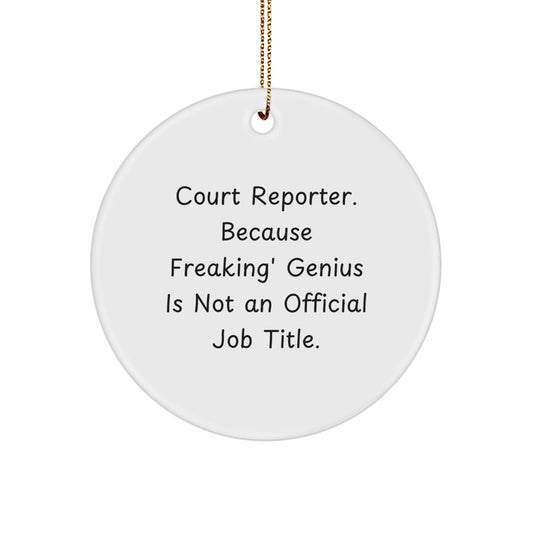 Funny Court Reporter Gifts from Men to Court Reporters, Unique Circle Ornaments for Christmas - Image 1