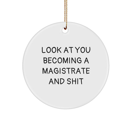 Funny Magistrate Circle Ornament Gifts from Friends for Men - Unique Christmas Unique Magistrate - Image 1