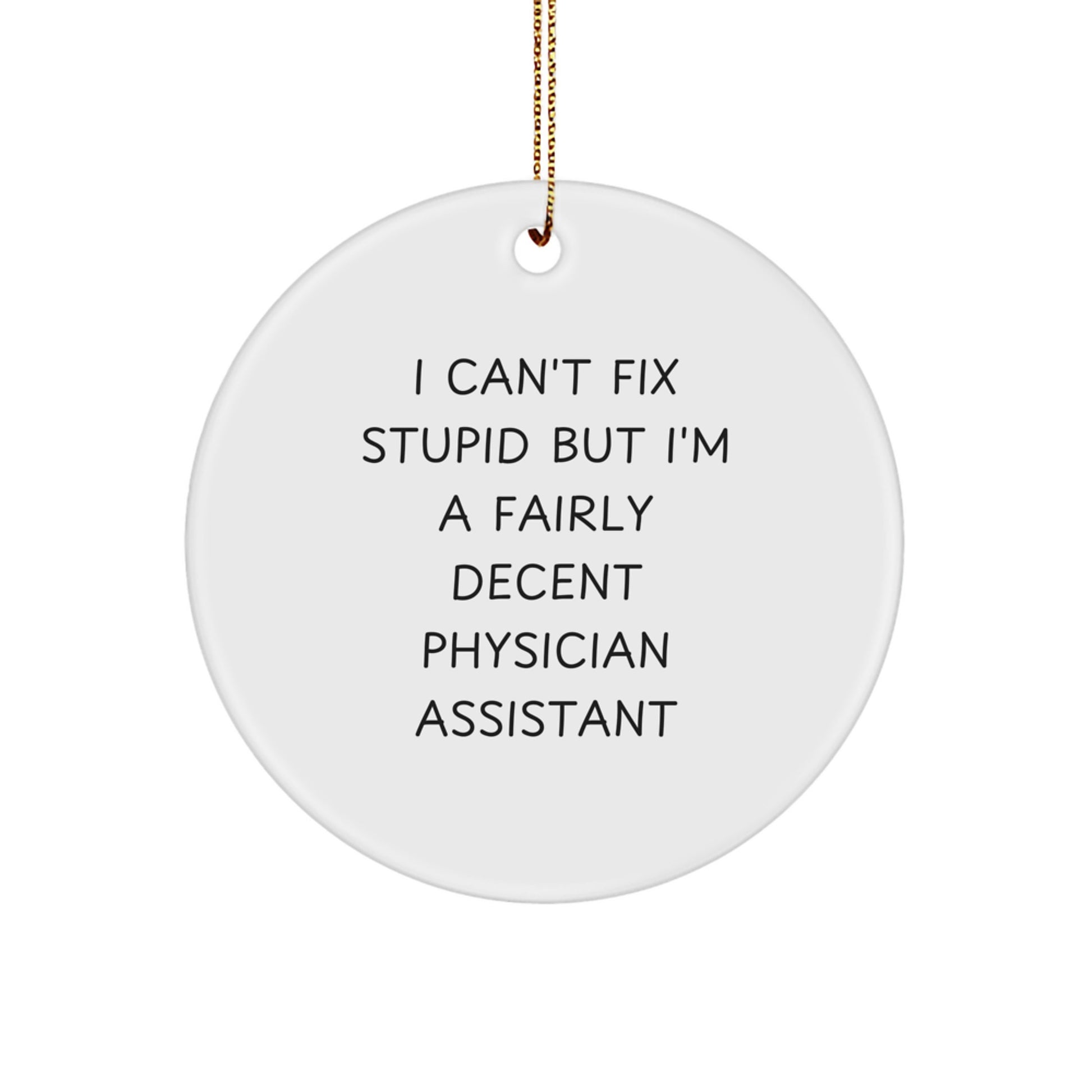 Funny Physician Assistant Gifts from Friends for Men and Women, Christmas Unique Circle Ornament - Image 1