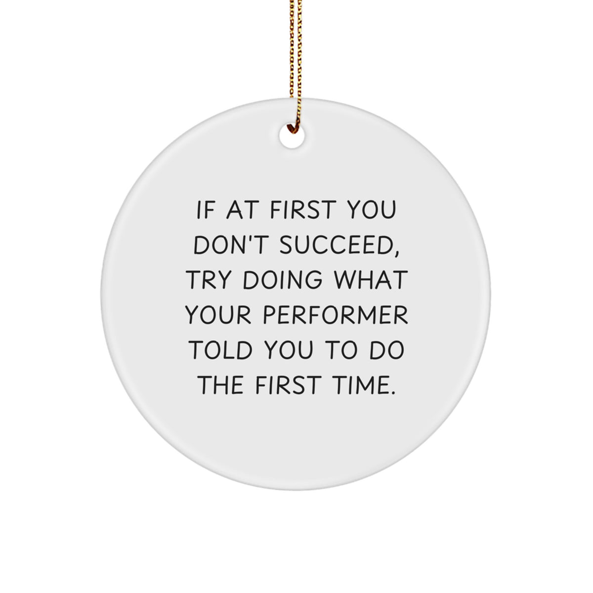 Christmas Gift Performer Circle Ornament - Encouraging Present for Her - Image 1