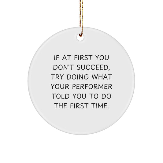 Christmas Gift Performer Circle Ornament - Encouraging Present for Her - Image 1