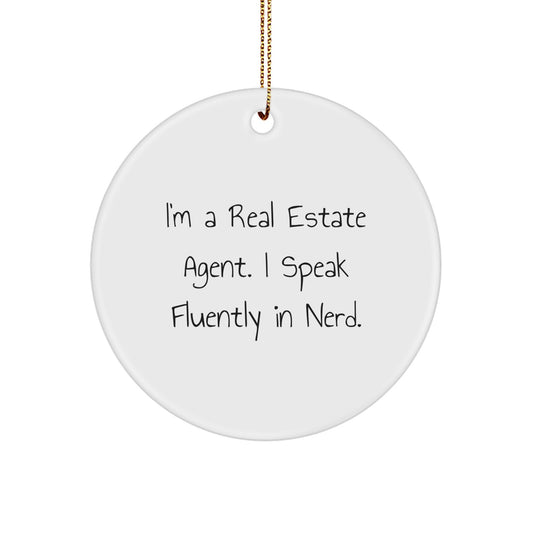 Funny Real Estate Agent Circle Ornament Gifts from Friends for Men Women Coworkers Family - Image 1