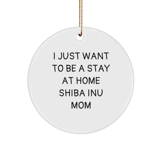 Shiba Inu Mom Funny Christmas Circle Ornament Gifts from Friends for Home Decor - Image 1