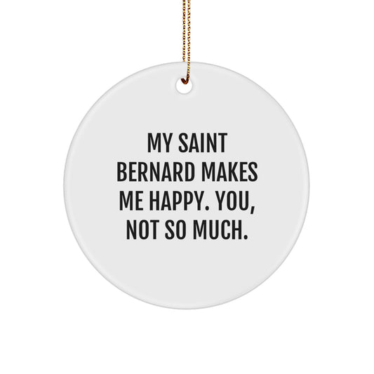 Saint Bernard Dog Circle Ornament Funny Christmas Unique Gift for Saint Bernard Dog Lovers Gifts from Friends and Family - Image 1