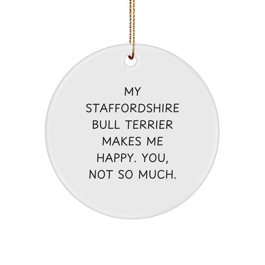 Staffordshire Bull Terrier Dog Circle Ornament - Funny Gift for Men, Women, or Friends, Christmas Unique Ornament, Staffordshire Bull Terrier Dog Lover Gifts - Image 1