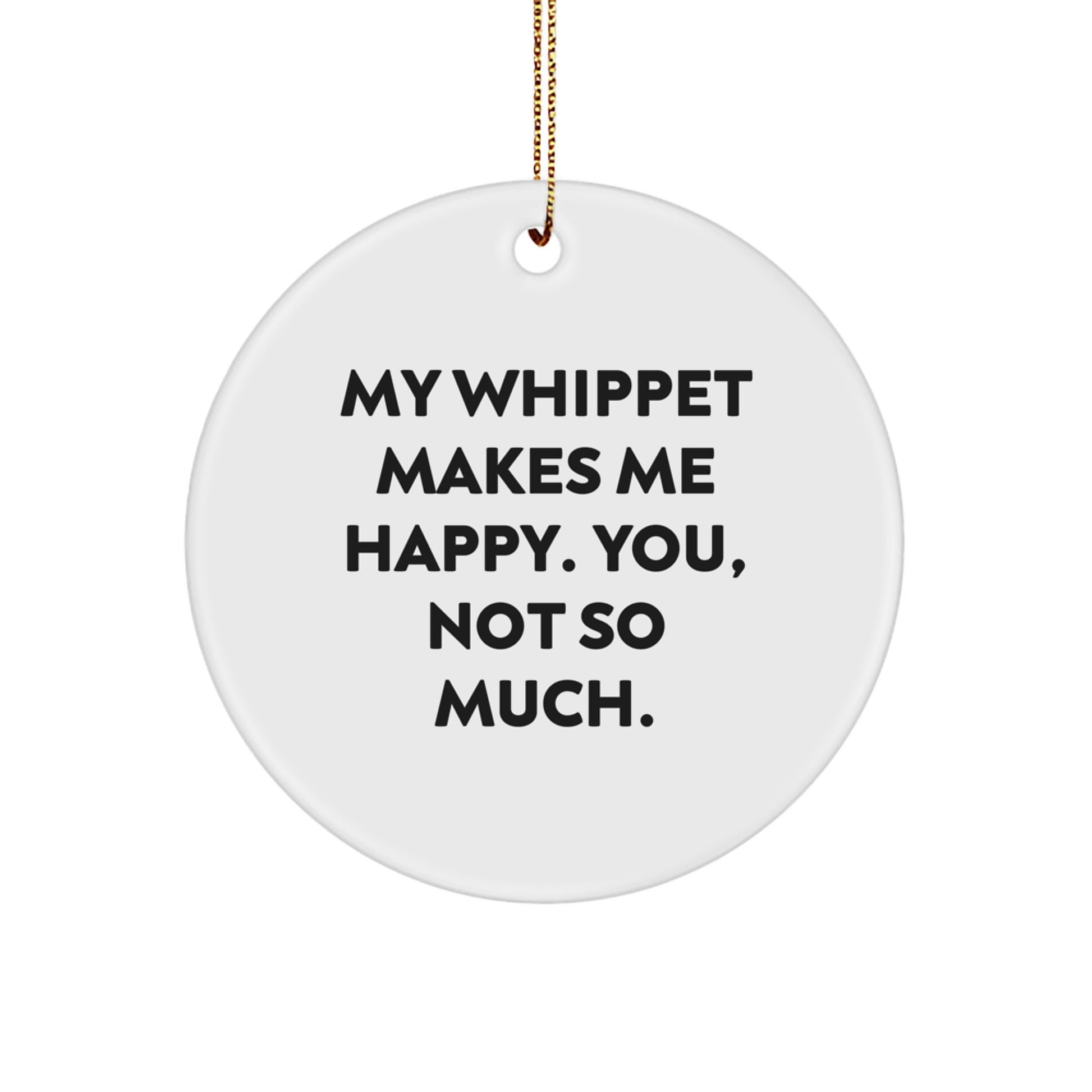 Funny Whippet Dog Lover Gifts for Men from Friends, Whippet Dog Circle Ornament, Christmas Unique Presents for Whippet Dog Owners - Image 1