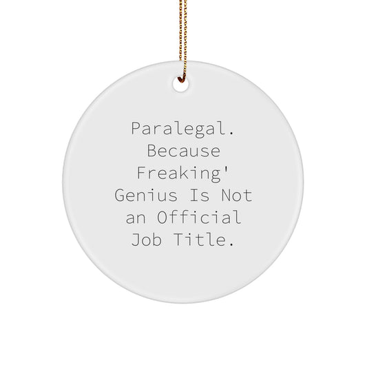 Funny Paralegal Gifts Paralegal Humor Circle Ornament MDF Christmas Unique Gift from Friends for Paralegal - Image 1