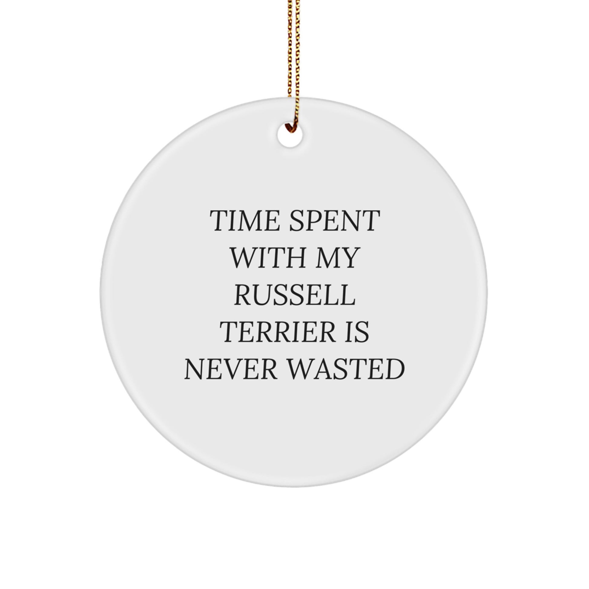 Funny Russell Terrier Dog Circle Ornament Gifts from Friends for Christmas Unique - Image 1
