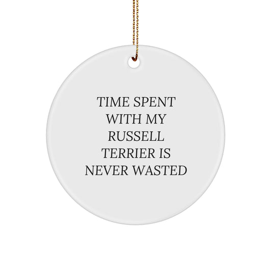 Funny Russell Terrier Dog Circle Ornament Gifts from Friends for Christmas Unique - Image 1