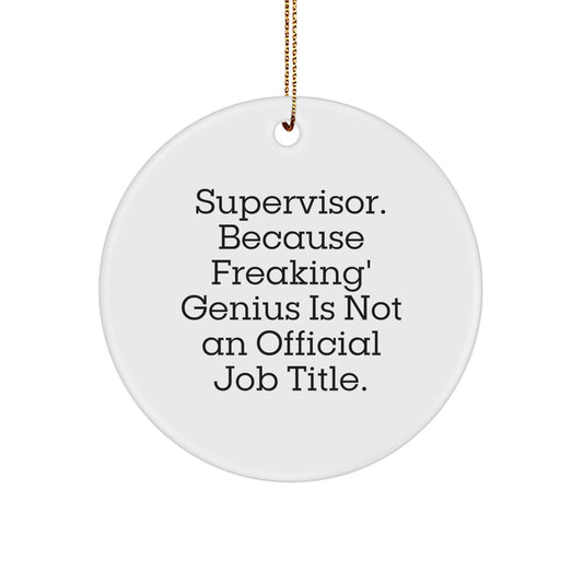 Funny Supervisor Gifts from Friends, Unique Supervisor Circle Ornament, Supervisor Quotes Christmas Unique Gifts for Supervisors - Image 1