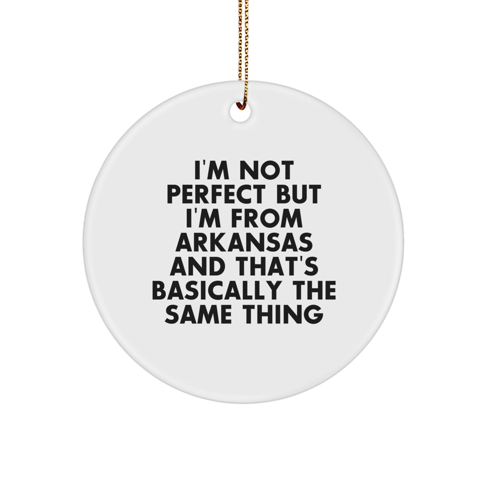 Funny Arkansas Circle Ornament, Gifts from Arkansas for Arkansas, Christmas Unique Gifts - Image 1