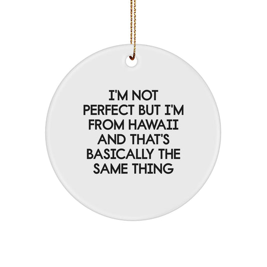 Funny Hawaii Circle Ornament, Gifts from Hawaii for Friends and Family, Unique Christmas Unique Gifts from Hawaii - Image 1