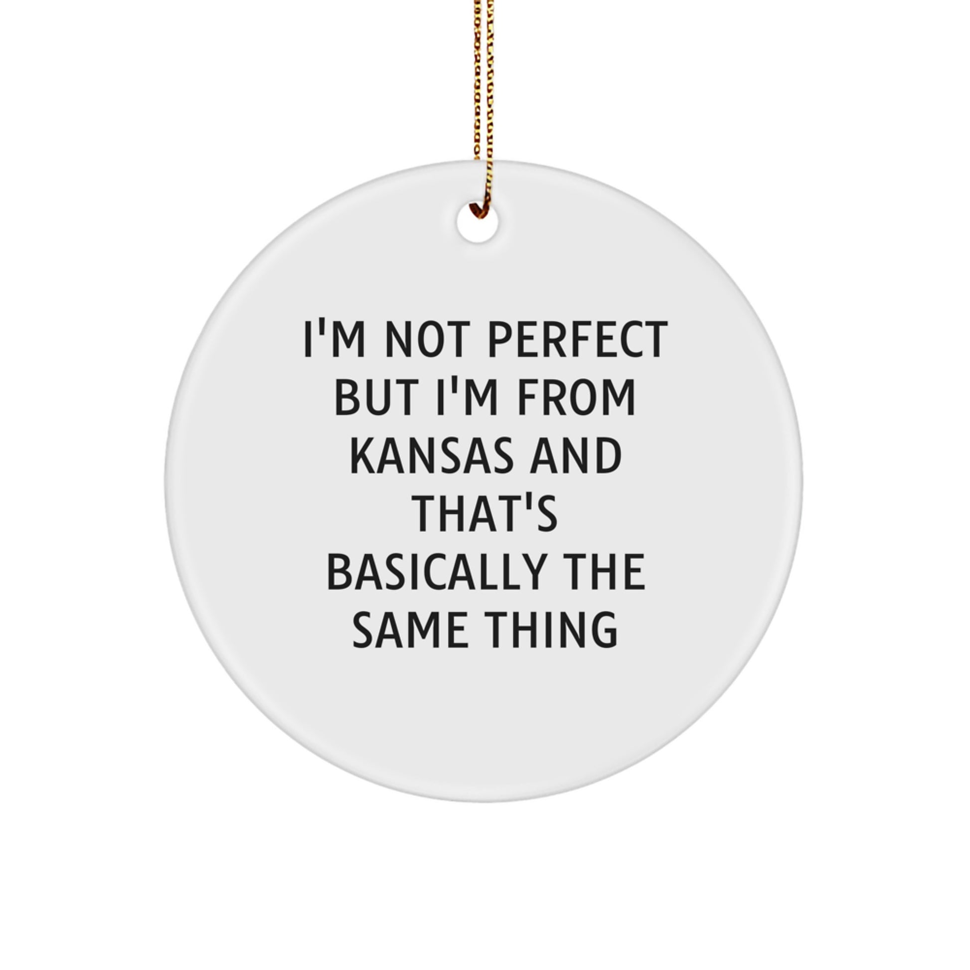 Funny Kansas Circle Ornament Gifts from Friends and Family for Christmas - Image 1