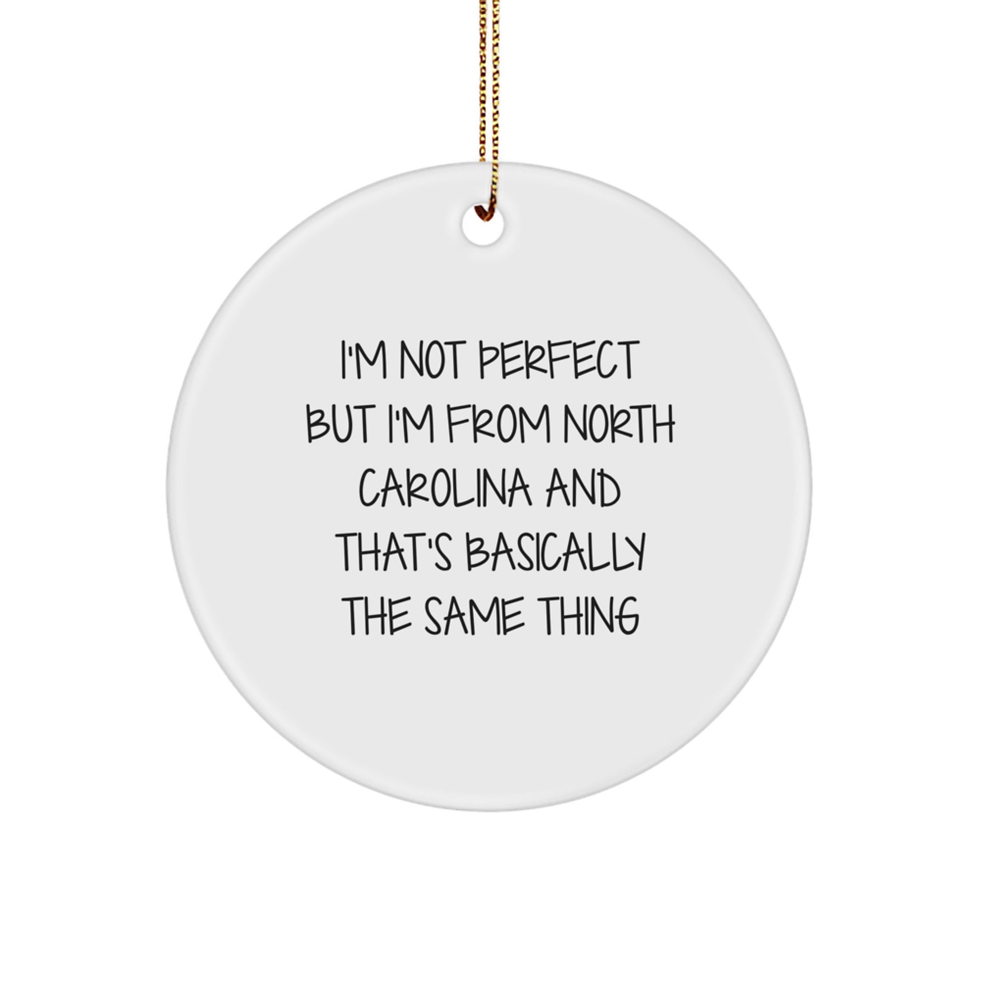 North Carolina Christmas Circle Ornaments Gifts from Men to Family - Image 1