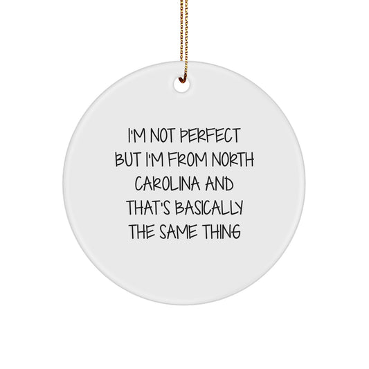 North Carolina Christmas Circle Ornaments Gifts from Men to Family - Image 1