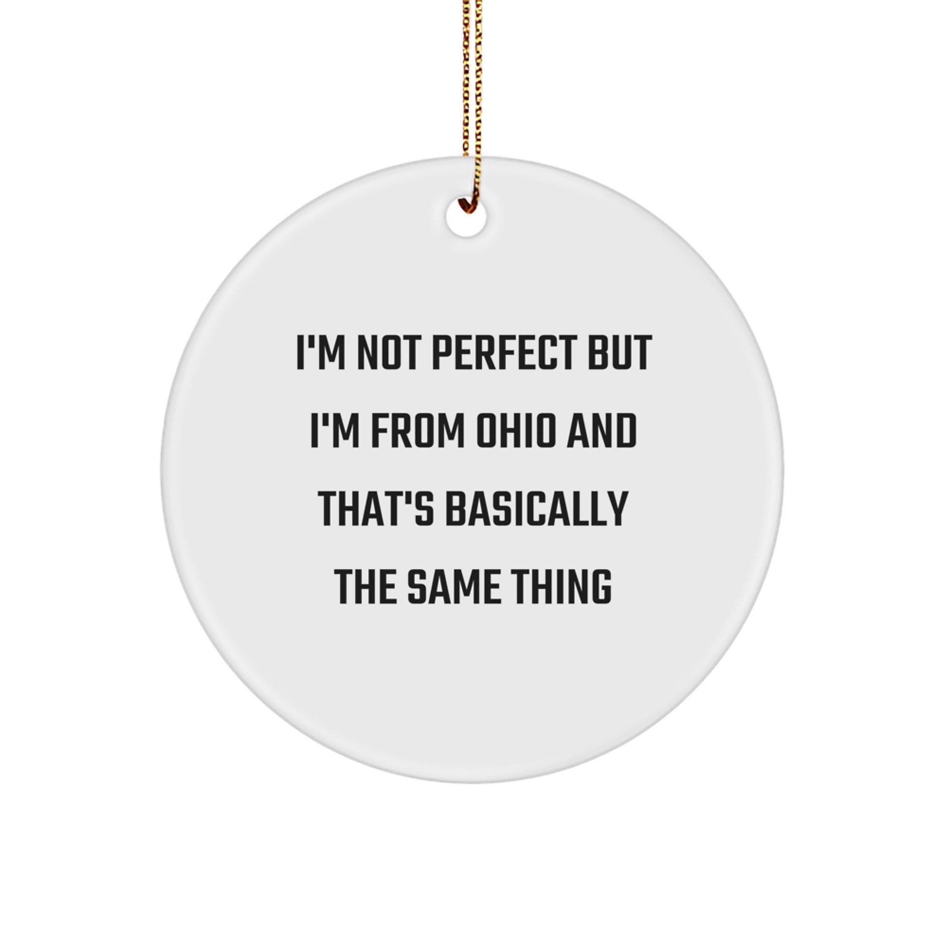 Funny Ohio Circle Ornament Gifts from Friends and Family for Ohio Men and Women - Christmas Unique Gifts - Image 1