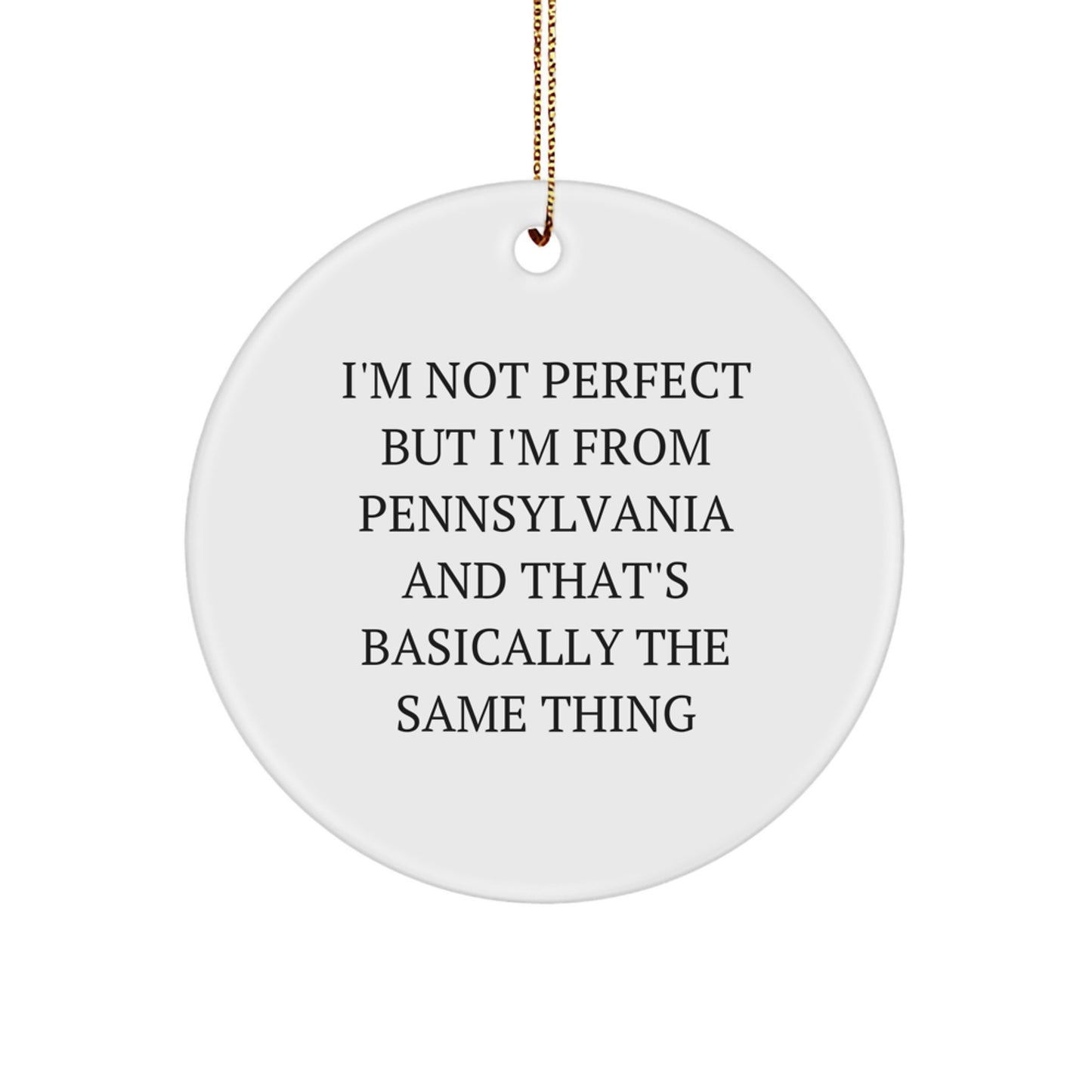 Pennsylvania Proud Circle Ornament Funny Gifts from Friends and Family for Christmas - Image 1