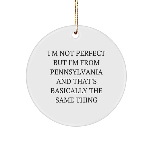 Pennsylvania Proud Circle Ornament Funny Gifts from Friends and Family for Christmas - Image 1