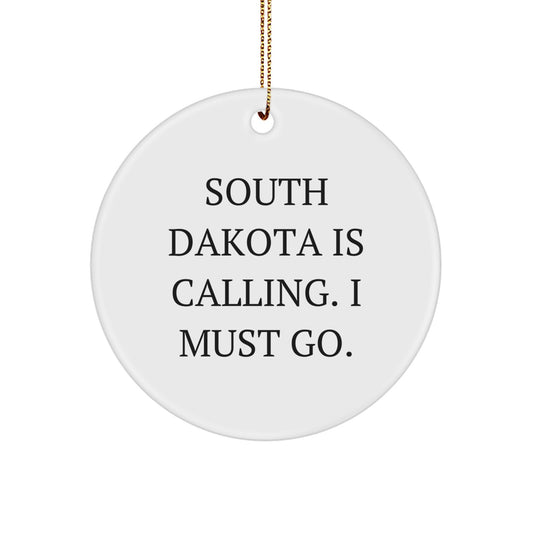 South Dakota Calling Gifts from Friends, Circle Ornament for South Dakota Lovers, Inspirational Christmas Unique Gift - Image 1