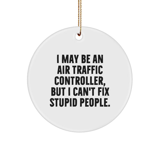Funny Air Traffic Controller Circle Ornament Gifts from Friends for Christmas Unique - Image 1