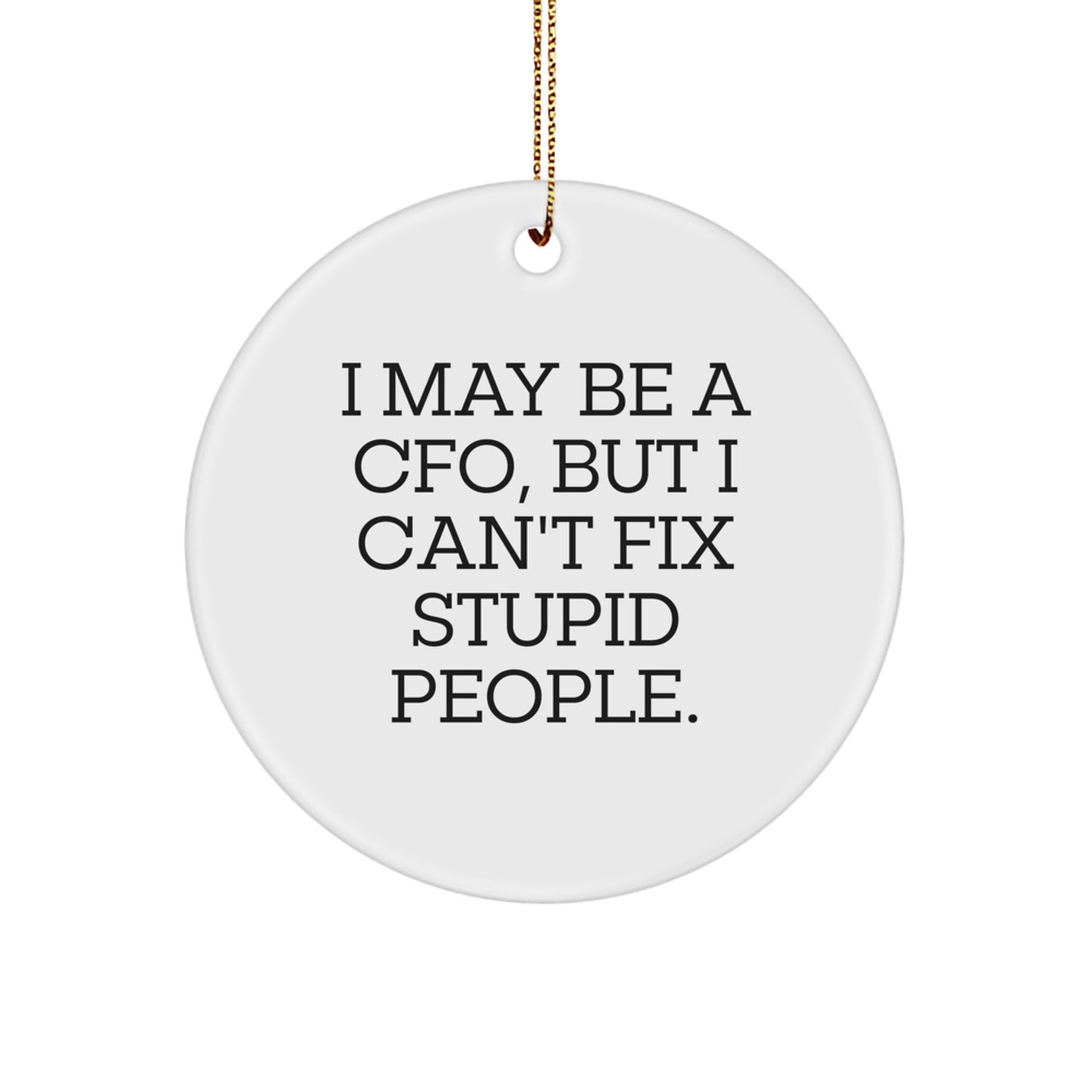 Funny CFO Gifts for Men - I May Be A Cfo, But I Can't Fix Stupid People. Christmas Ornaments for CFOs - Image 1