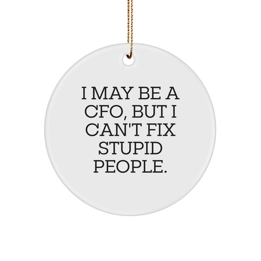 Funny CFO Gifts for Men - I May Be A Cfo, But I Can't Fix Stupid People. Christmas Ornaments for CFOs - Image 1