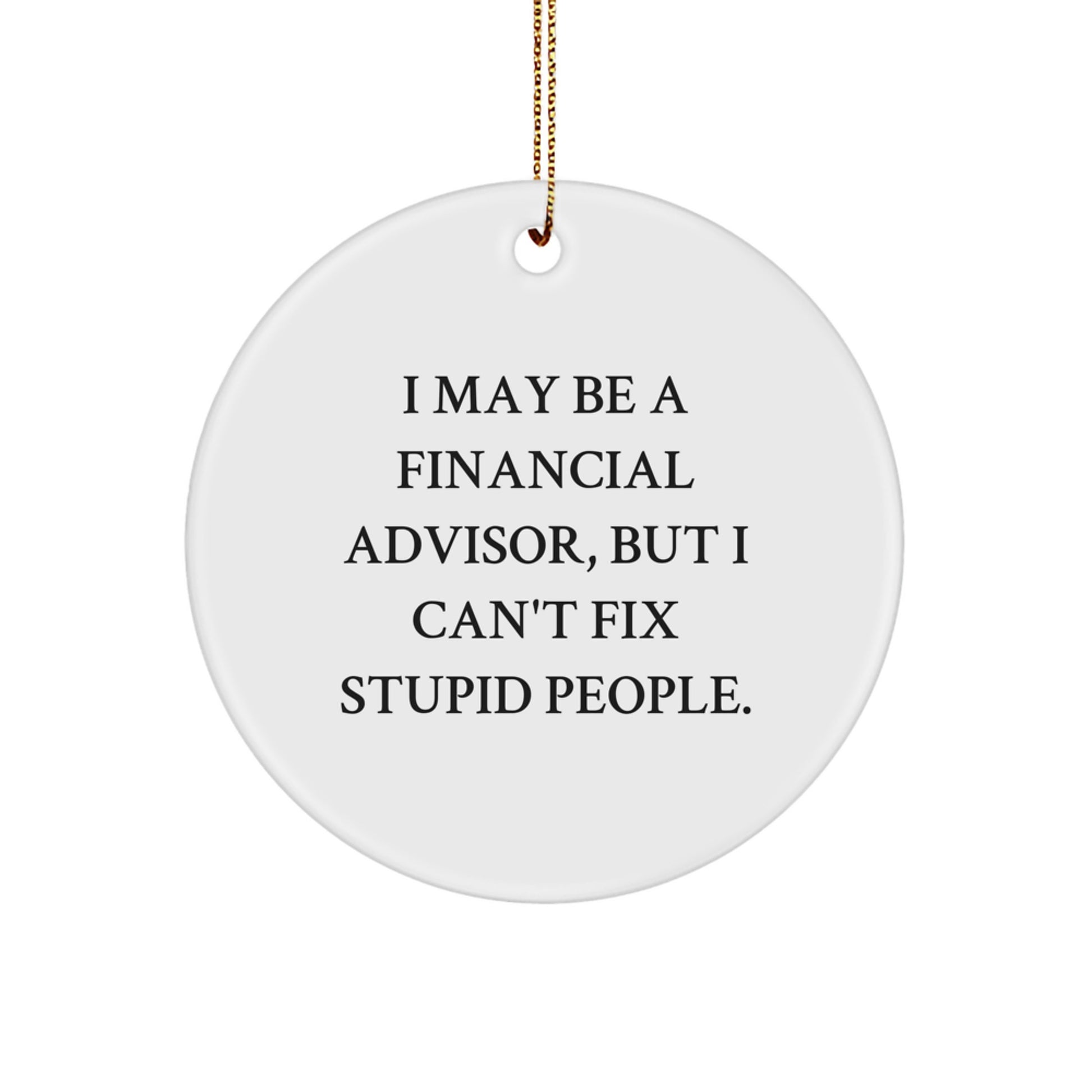 Financial Advisor Funny Ornament, I May Be A Financial Advisor, But I Can't Fix Stupid People. Gifts from Friends to Financial Advisor, Christmas Unique Gifts - Image 1