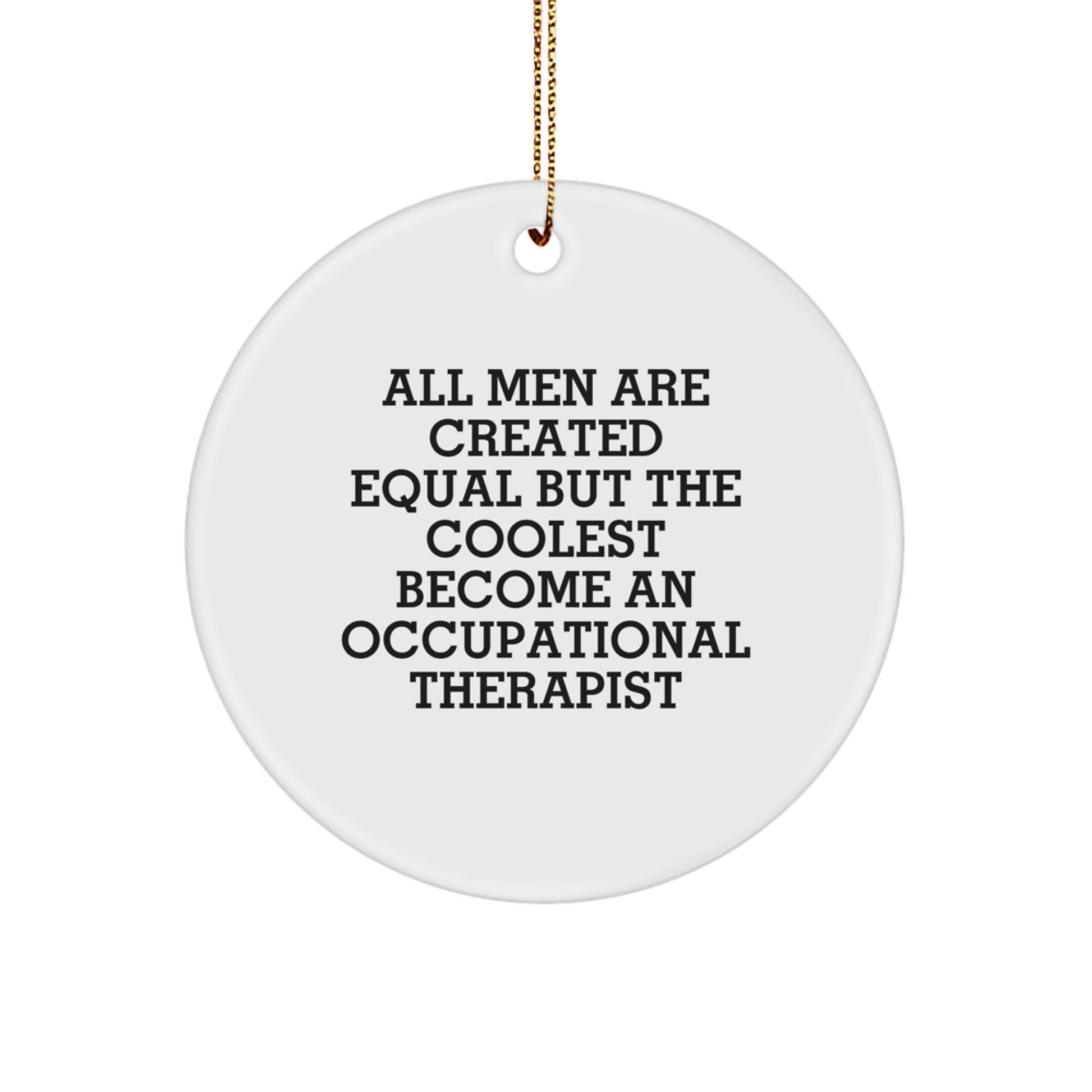 Funny Occupational Therapist Gifts from Friends - Christmas Unique Circle Ornament for Occupational Therapist Men - Image 1