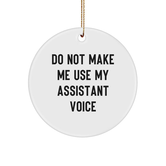 Funny Assistant Christmas Unique Gifts from Friends for Assistant Circle Ornament - Image 1