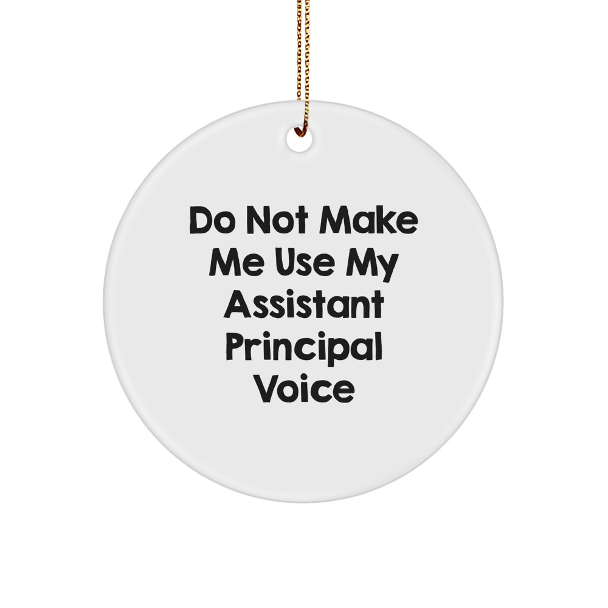Funny Assistant Principal Gifts from Friends, Cute Circle Ornaments for Christmas Unique Gifts, Do Not Make Me Use My Assistant Principal Voice - Image 1