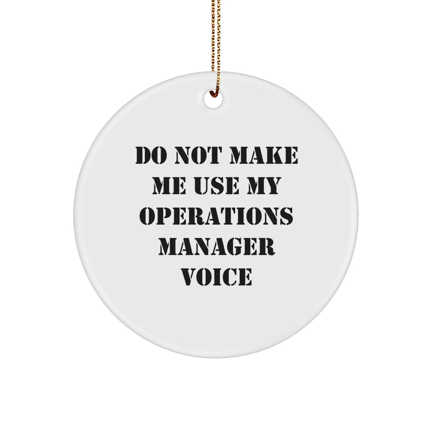 Funny Operations Manager Gifts from Friends for Men, White Circle Ornament for Christmas Unique - Image 1