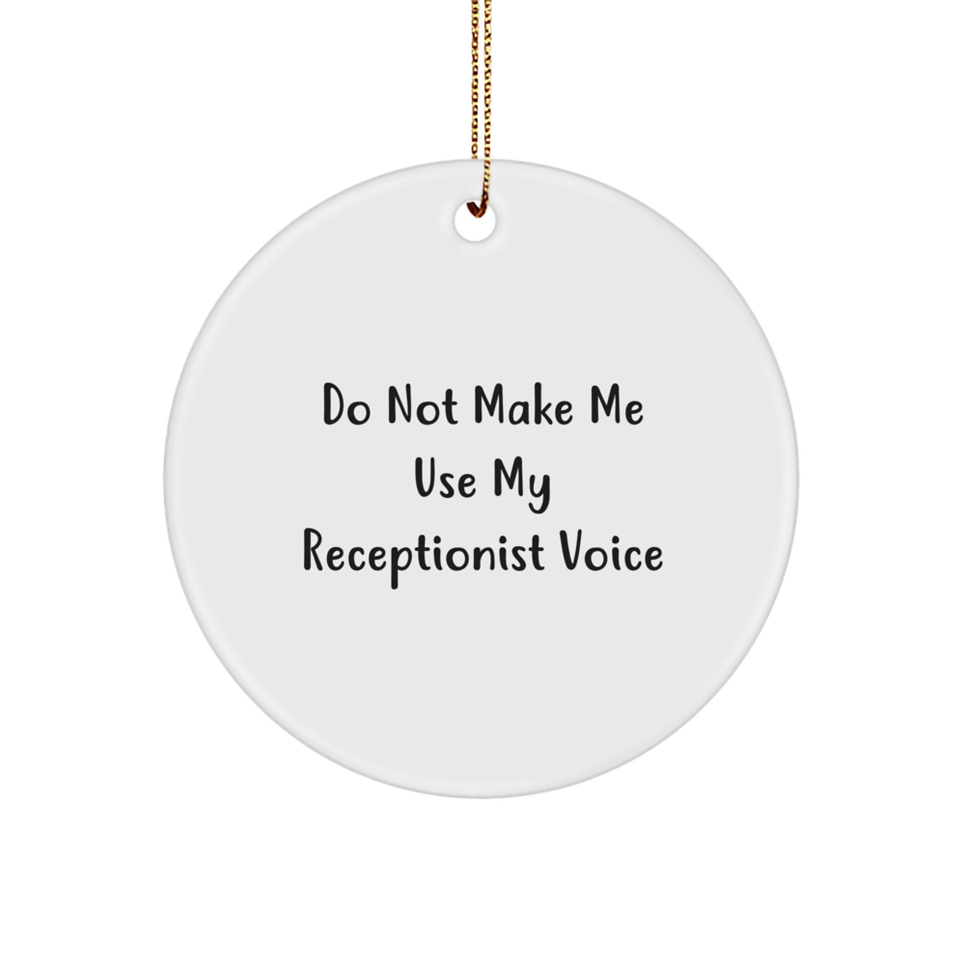 Funny Receptionist Gifts for Coworkers from Friends Christmas Unique Circle Ornament - Image 1