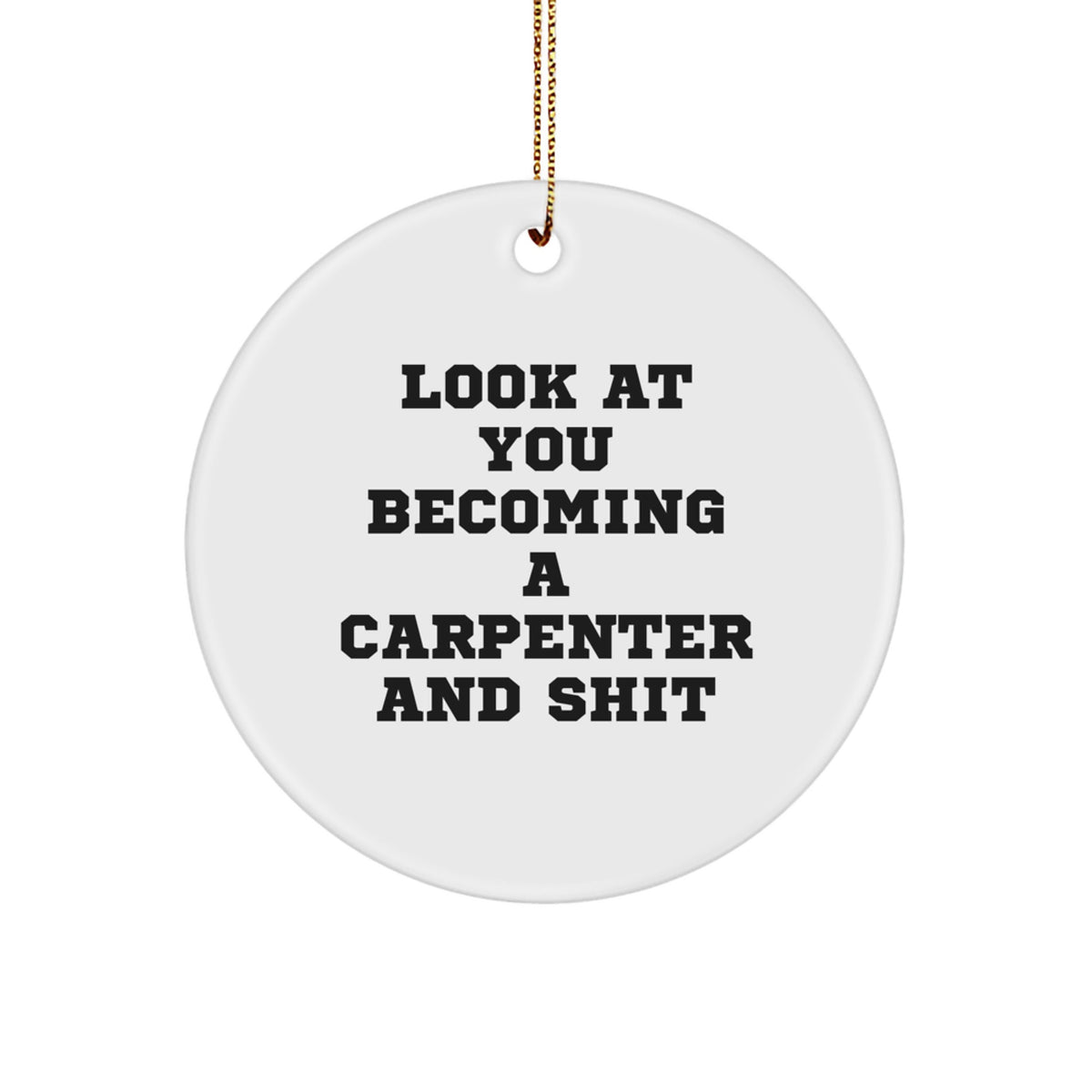 Christmas Unique Gift Carpenter Circle Ornament for Her – Festive Present - Image 1