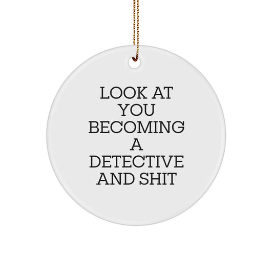 Funny Detective Gifts for Him, Become a Detective Christmas Ornament, Gifts from Men to Friends and Coworkers - Image 1
