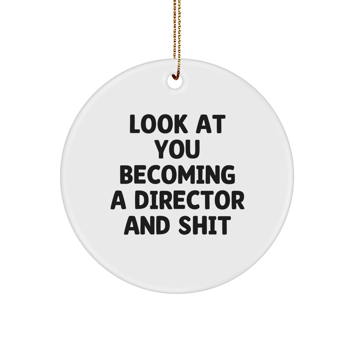 Funny Director Gifts from Friends to Men - Look At You Becoming A Director And Shit Circle Ornament for Christmas - Image 1