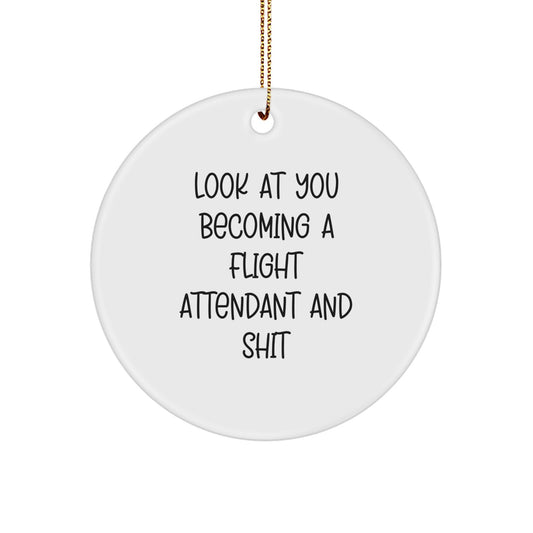 Flight Attendant Christmas Ornament for Her Present Gift - Image 1