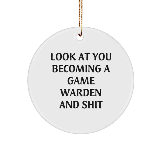 Funny Game Warden Circle Ornaments, Gifts from Friends and Family, Unique Christmas Unique Gifts for Game Warden Men - Image 1