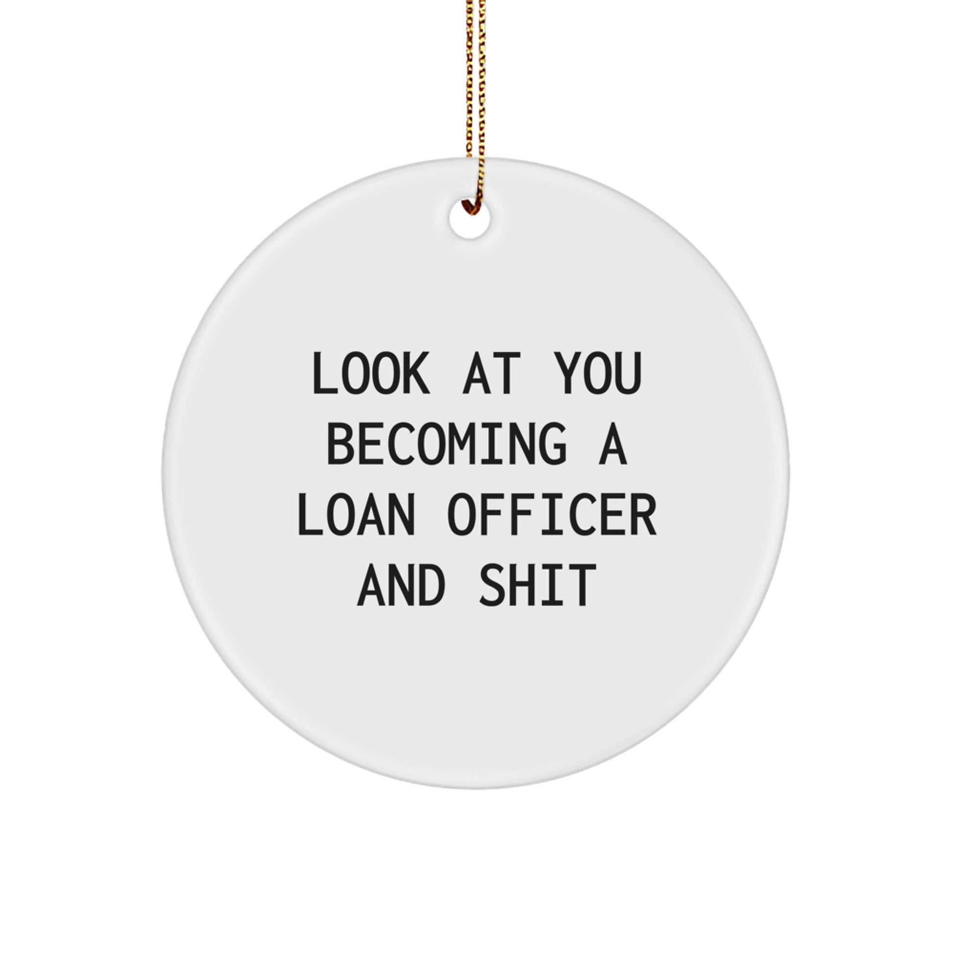Funny Loan Officer Gifts for Men, Become a Boss Christmas Unique Ornaments from Friends, Circle Shaped Decorations for Coworkers - Image 1