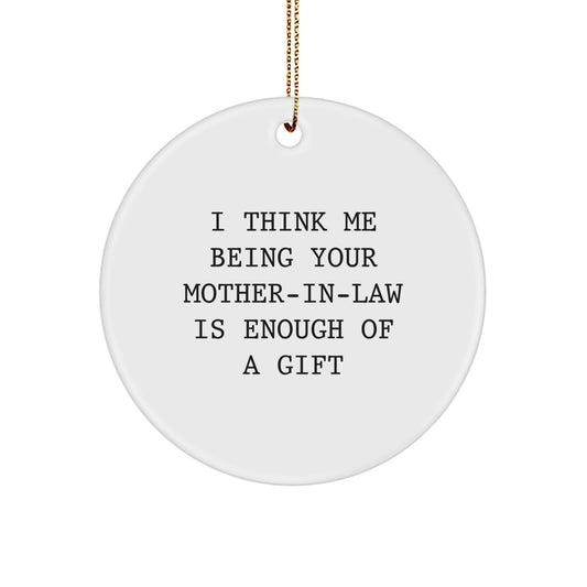 Funny Mom-in-law Christmas Circle Ornament Gifts from Family, Gifts for Mom-in-law, Heartfelt Thoughtful Unique - Image 1