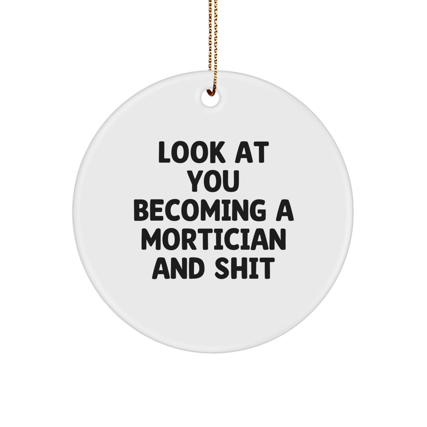 Funny Mortician Gifts for Men, Women, Family, Friends - Look At You Becoming A Mortician And Shit Christmas Unique Ornaments - Image 1